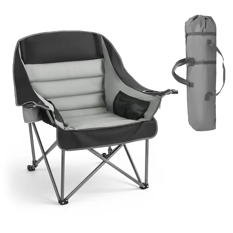 Oversized Folding Camp Chair，450lbs Support, Padded & Portable