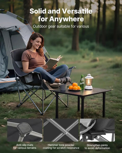 Oversized Folding Camp Chair，450lbs Support, Padded & Portable